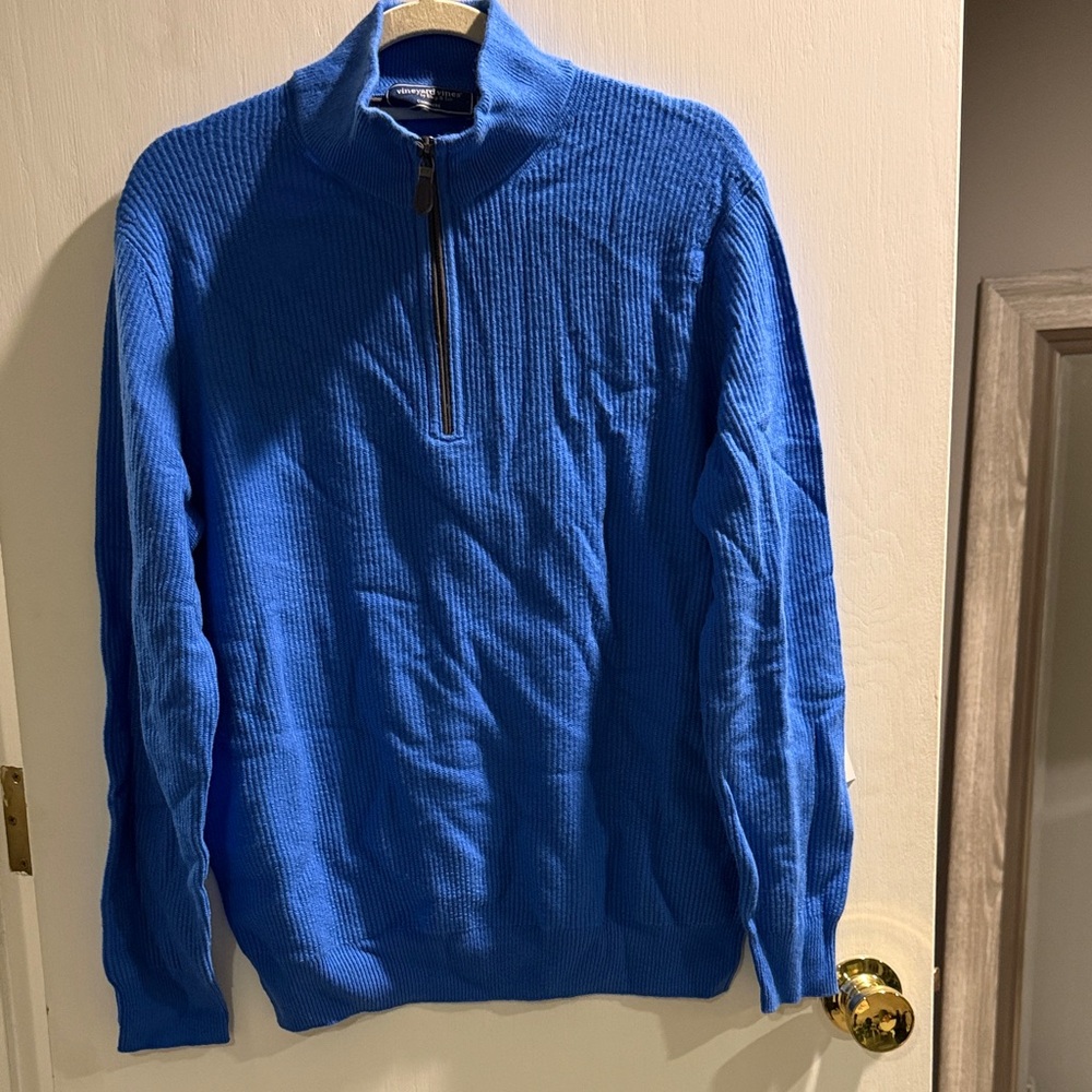 Vineyard Vines Men's Vibrant Blue Zip-Up Sweater